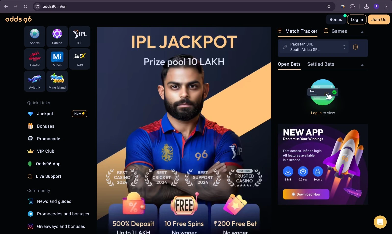 Odds96 – Mobile-First Betting Experience